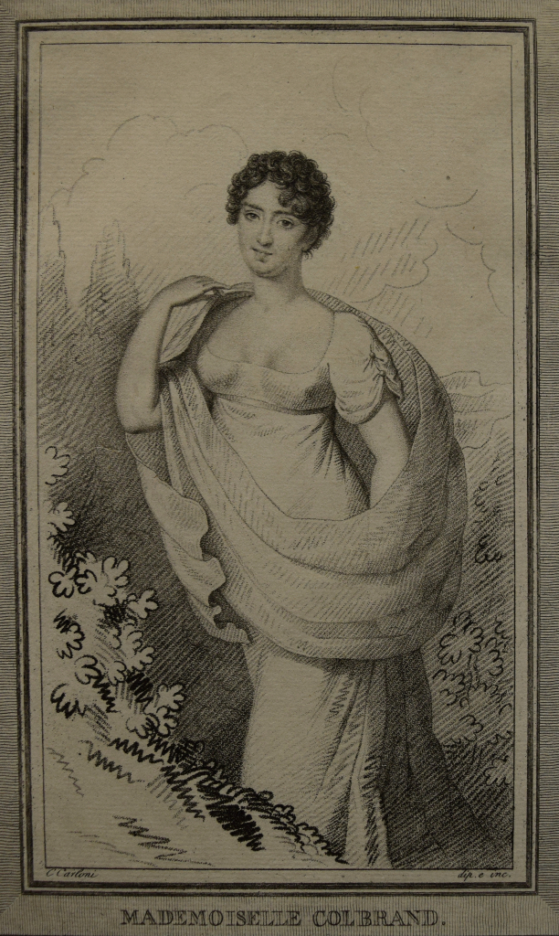 ‘Mademoiselle Colbran’, engraving by C. Carloni. FEM-194.